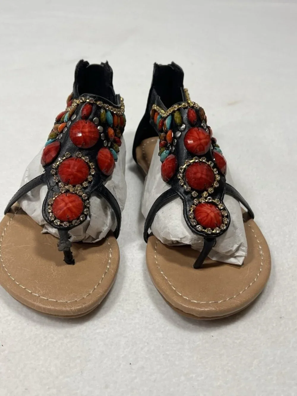 Soda ANDRIX Girls Sandals Size 12 Black Multi Embellished NIB